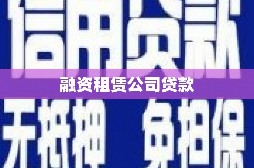 新园融资租赁公司贷款