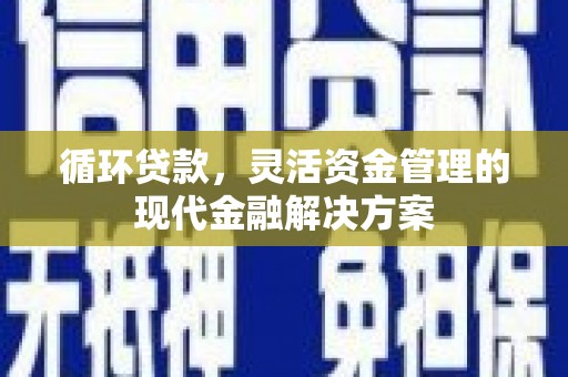 新园循环贷款，灵活资金管理的现代金融解决方案