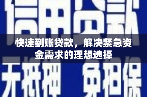 新园快速到账贷款，解决紧急资金需求的理想选择
