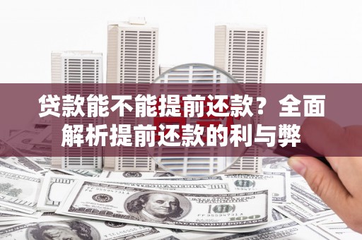 新园贷款能不能提前还款？全面解析提前还款的利与弊