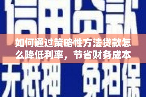 新园如何通过策略性方法贷款怎么降低利率，节省财务成本