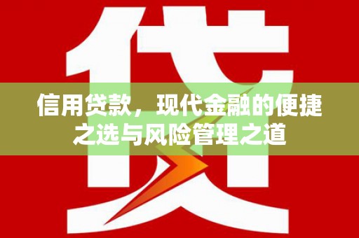 新园信用贷款，现代金融的便捷之选与风险管理之道
