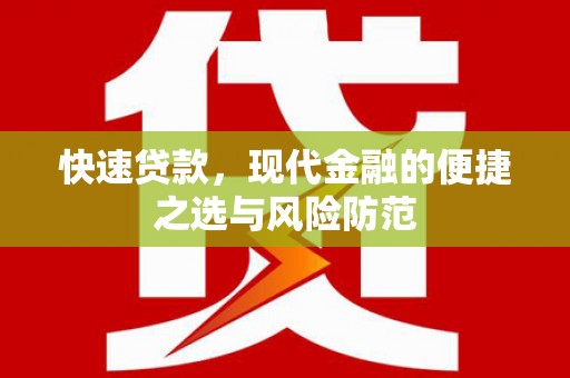 新园快速贷款，现代金融的便捷之选与风险防范