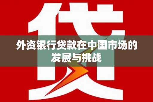 新园外资银行贷款在中国市场的发展与挑战
