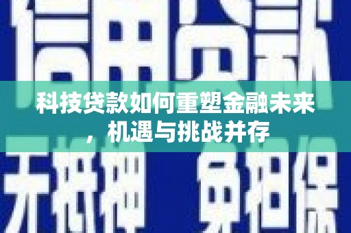 新园科技贷款如何重塑金融未来，机遇与挑战并存