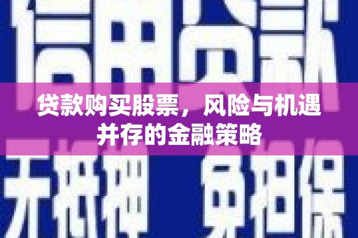 新园贷款购买股票，风险与机遇并存的金融策略