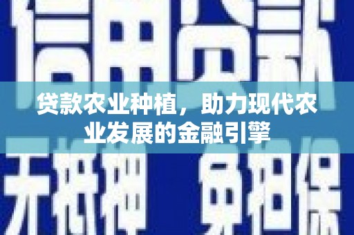新园贷款农业种植，助力现代农业发展的金融引擎