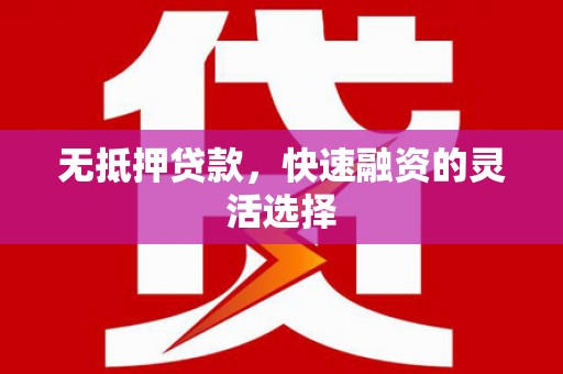 新园无抵押贷款，快速融资的灵活选择