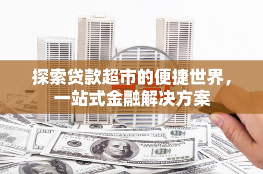 新园探索贷款超市的便捷世界，一站式金融解决方案