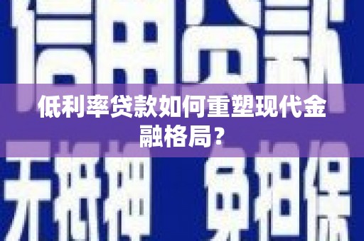 新园低利率贷款如何重塑现代金融格局？