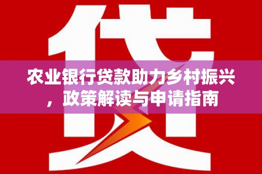 新园农业银行贷款助力乡村振兴，政策解读与申请指南