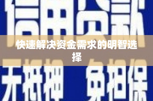 新园快速解决资金需求的明智选择