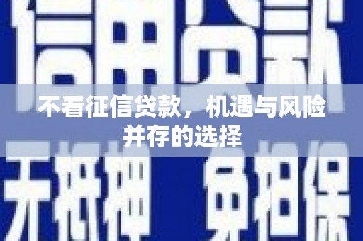 新园不看征信贷款，机遇与风险并存的选择