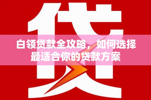 新园白领贷款全攻略，如何选择最适合你的贷款方案