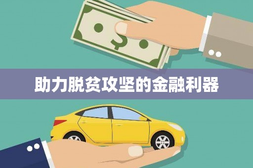 新园助力脱贫攻坚的金融利器