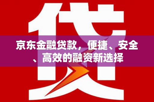 新园京东金融贷款，便捷、安全、高效的融资新选择
