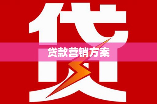 新园贷款营销方案